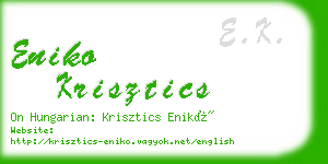 eniko krisztics business card